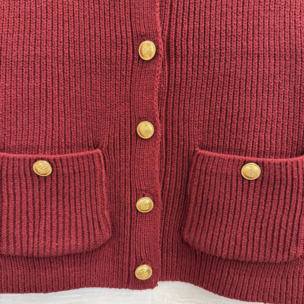 Moon and Madison Burgundy Knit Gold Button Sweater Vest Small
