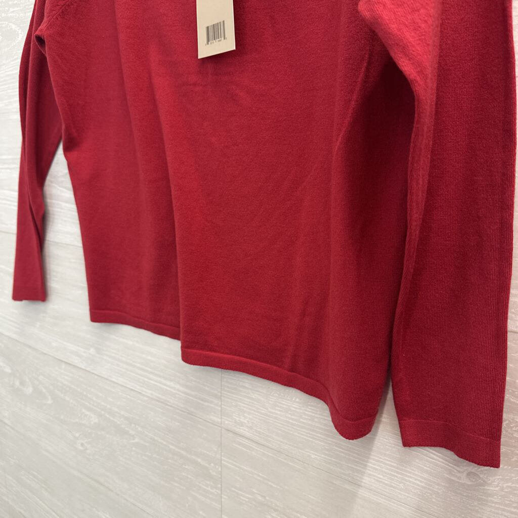 La Vila Milano Red Long Sleeve Sweater Top Large
