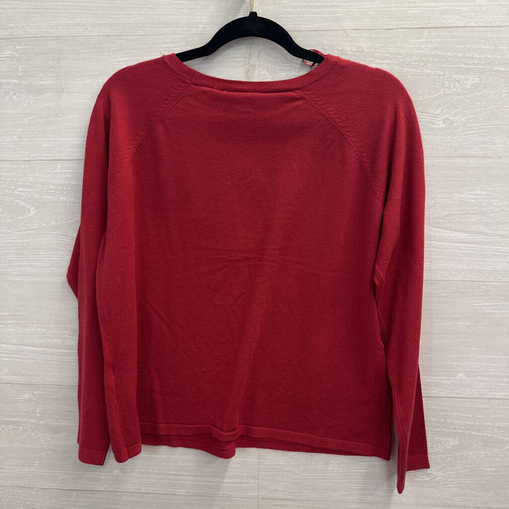 La Vila Milano Red Long Sleeve Sweater Top Large