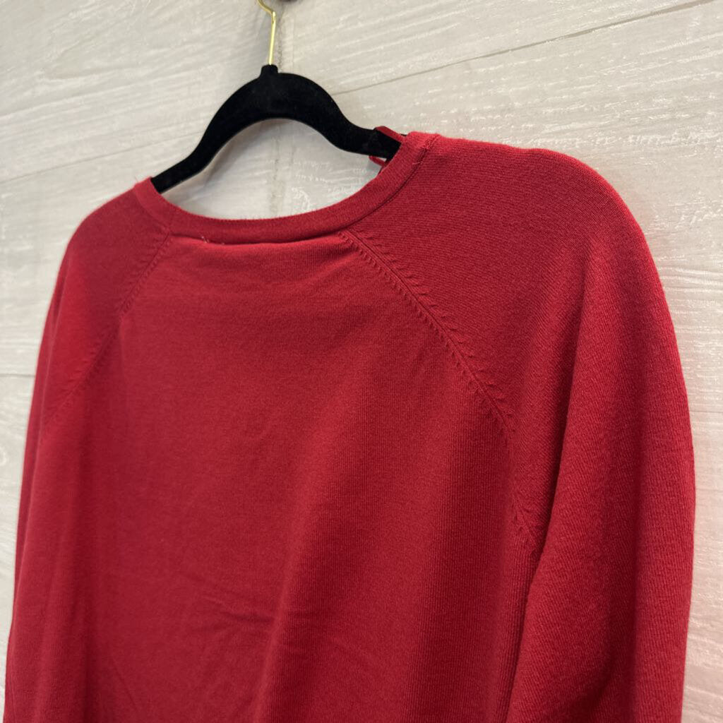 La Vila Milano Red Long Sleeve Sweater Top Large