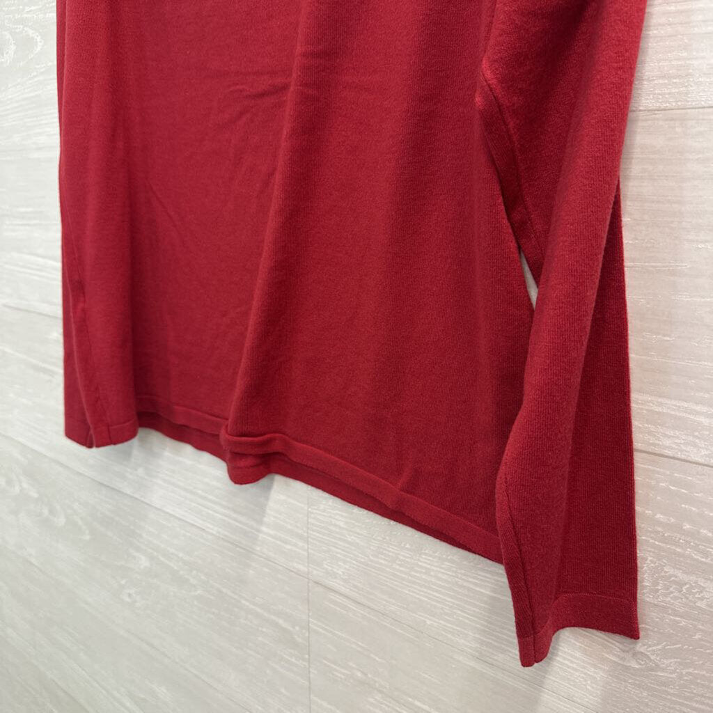La Vila Milano Red Long Sleeve Sweater Top Large