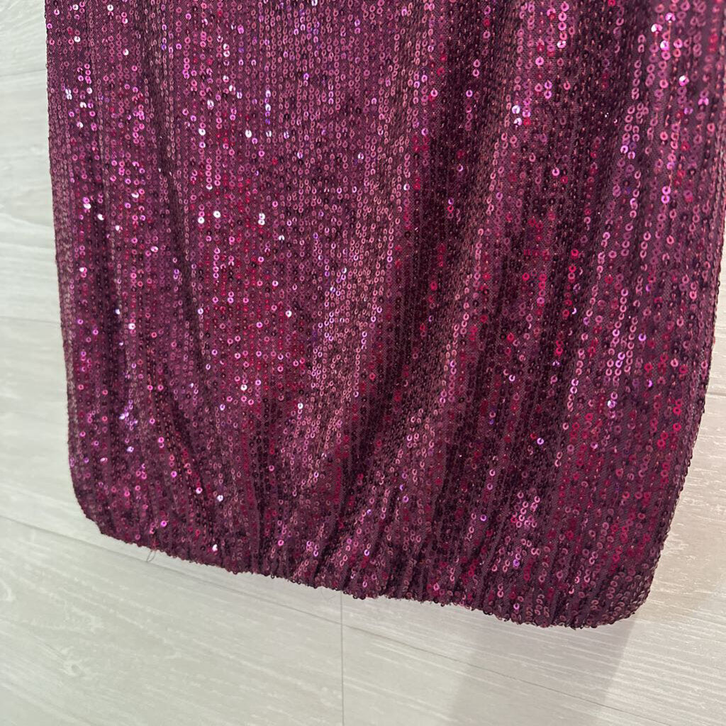 Easel Purple Sequin Tank Top Medium