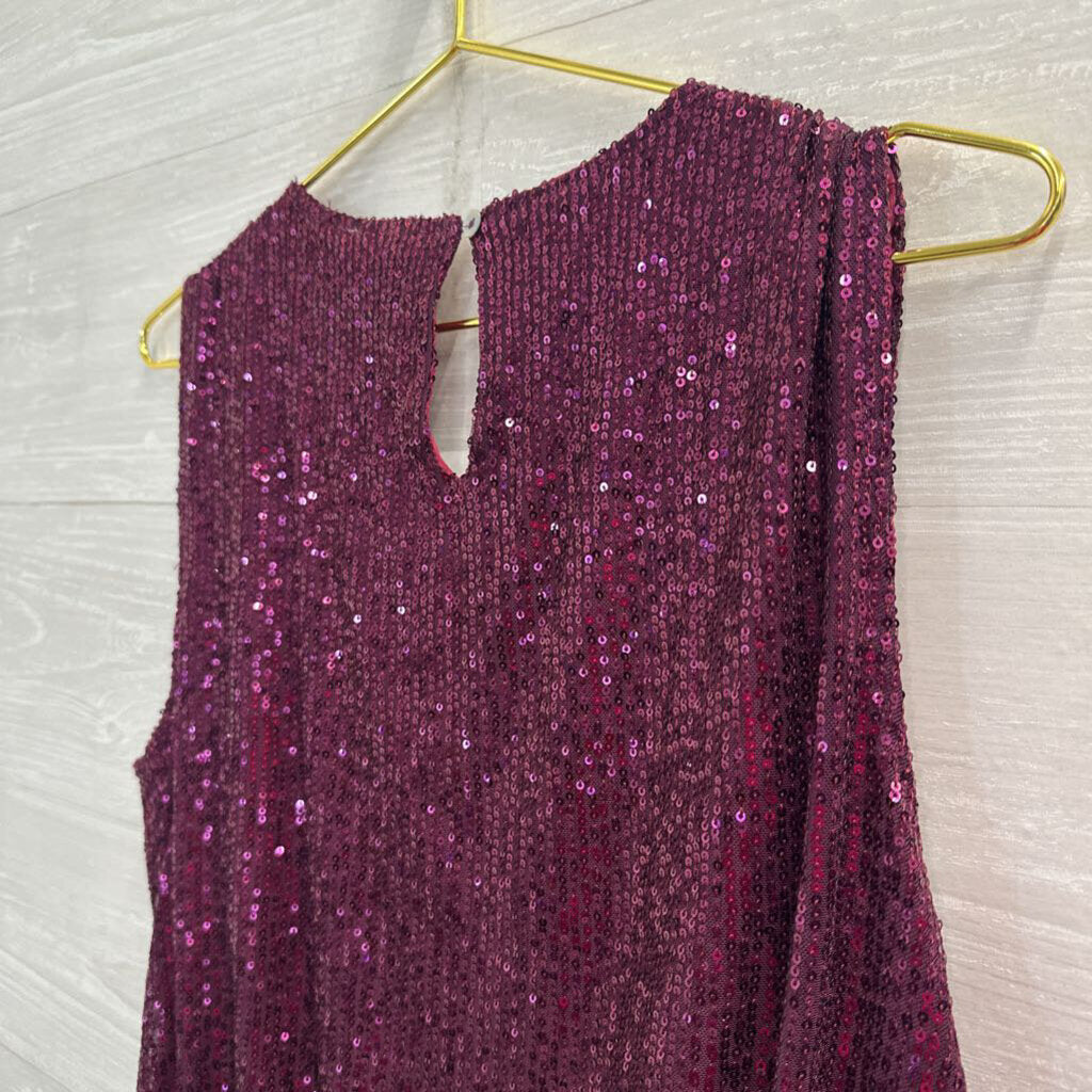 Easel Purple Sequin Tank Top Medium