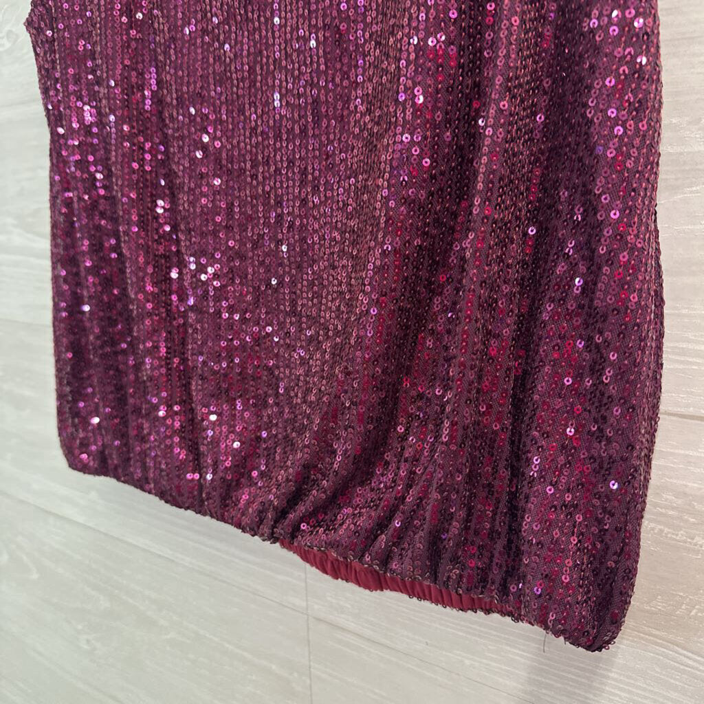 Easel Purple Sequin Tank Top Medium
