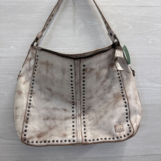 Bed Stu Cream/ Brown Leather Packet LTC Shoulder Tote Purse