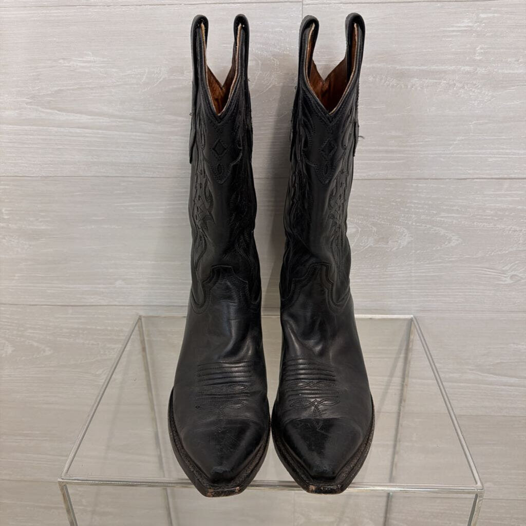 Resistol Ranch Black Leather Western Boots 9