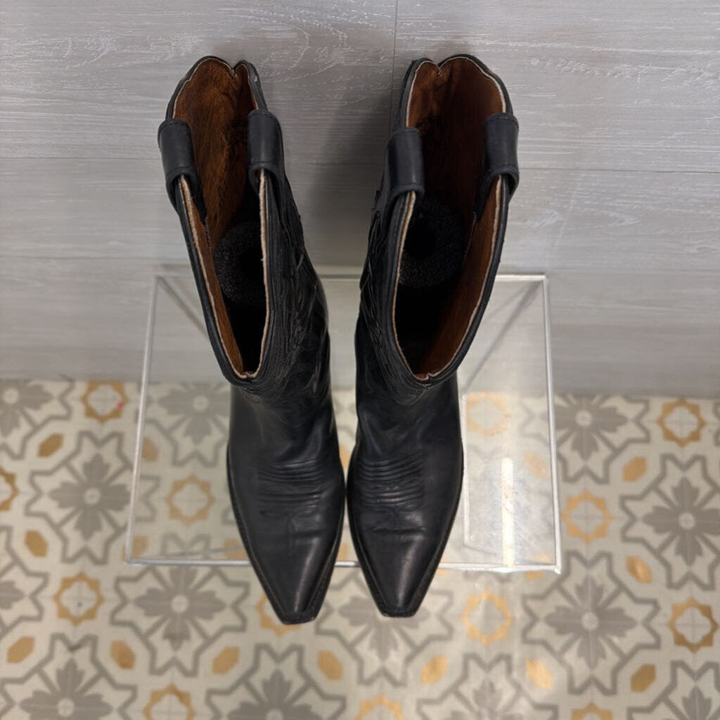 Resistol Ranch Black Leather Western Boots 9