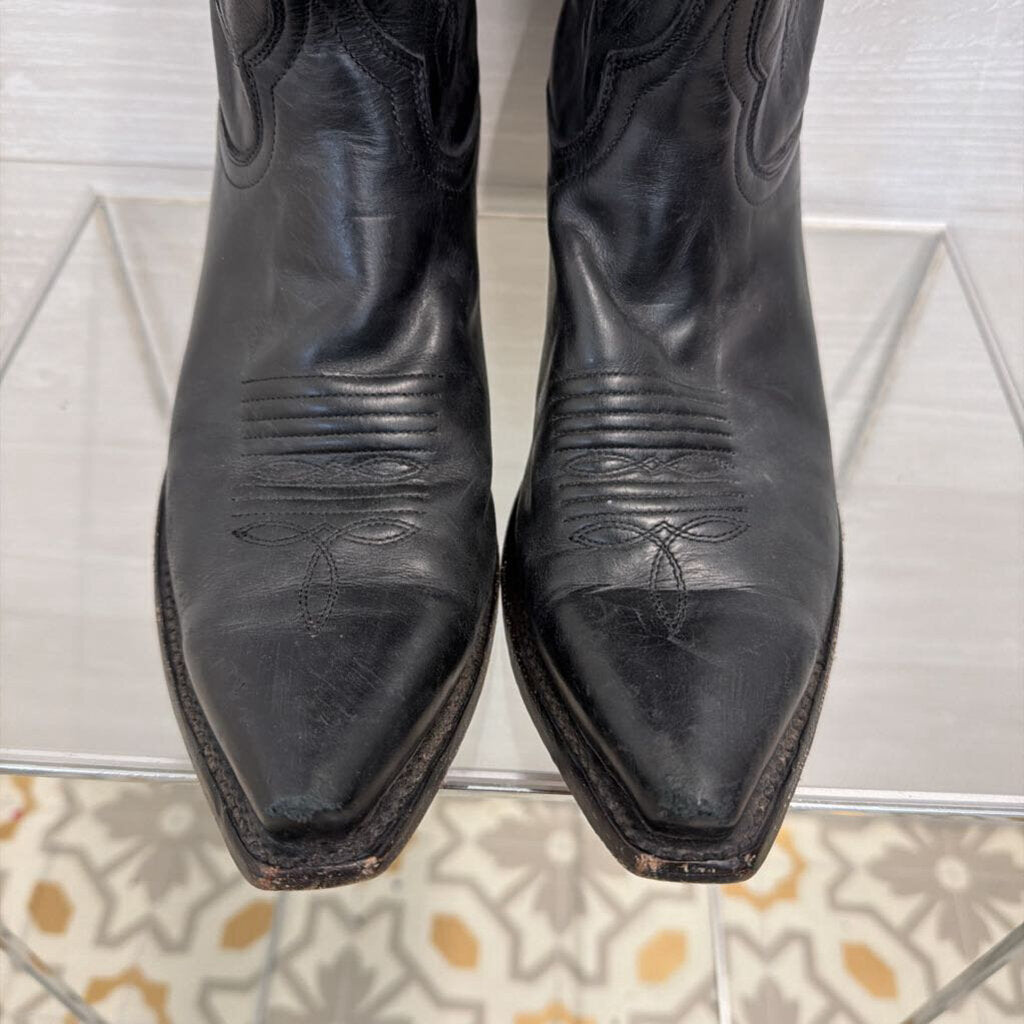 Resistol Ranch Black Leather Western Boots 9