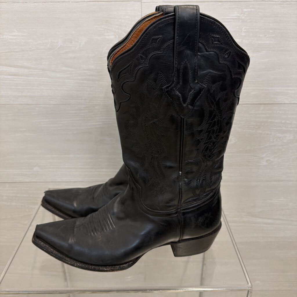 Resistol Ranch Black Leather Western Boots 9