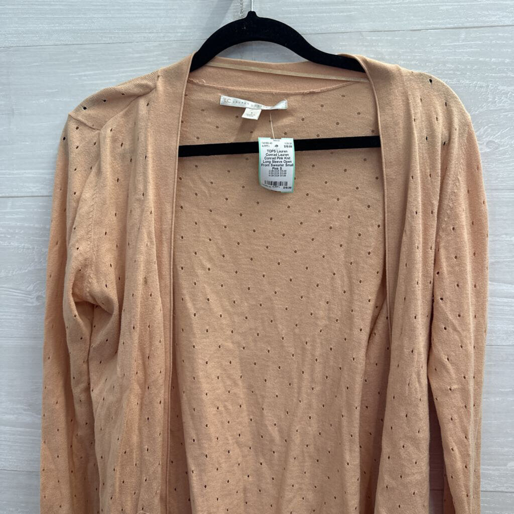 Lauren Conrad Pink Knit Long Sleeve Open Front Sweater Small