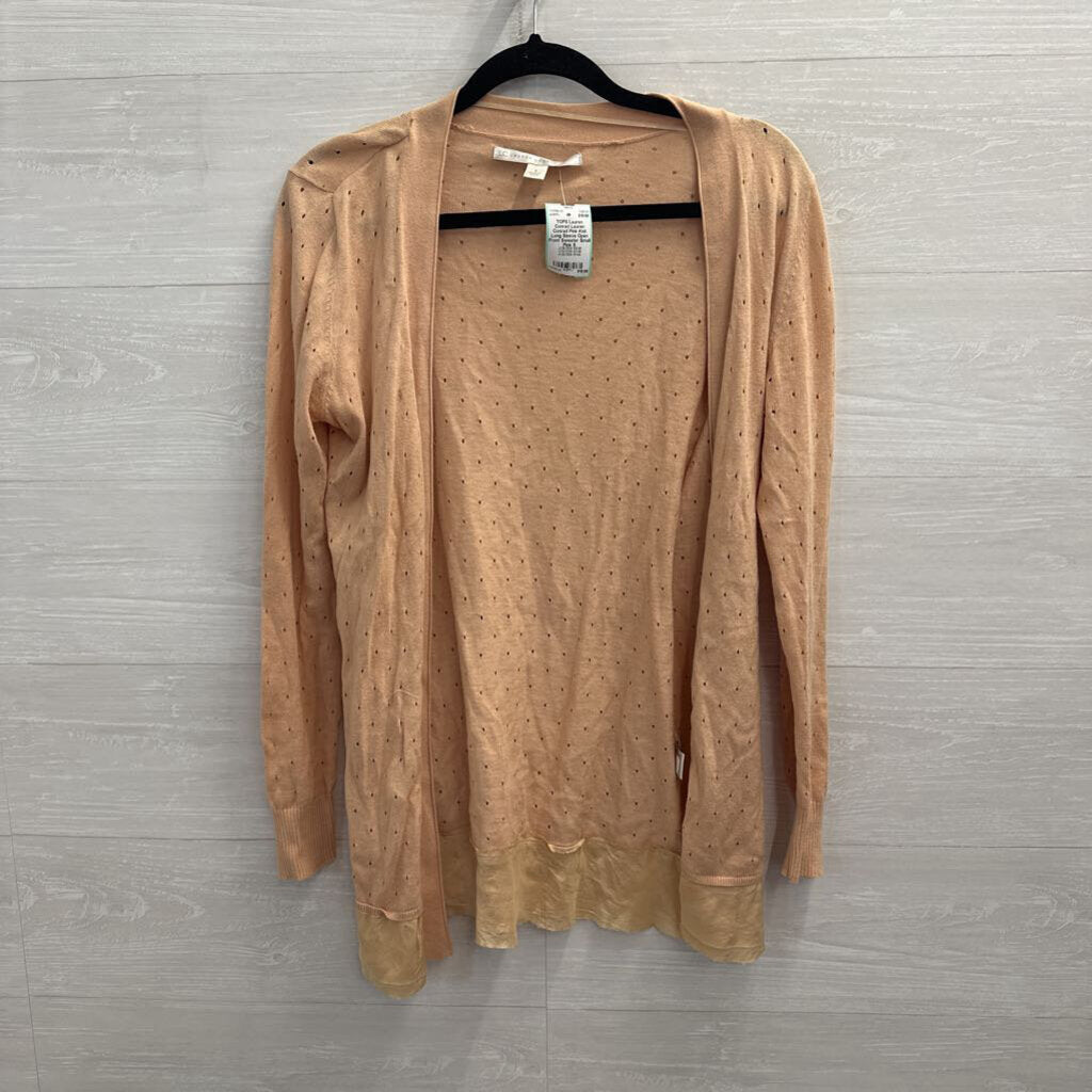 Lauren Conrad Pink Knit Long Sleeve Open Front Sweater Small