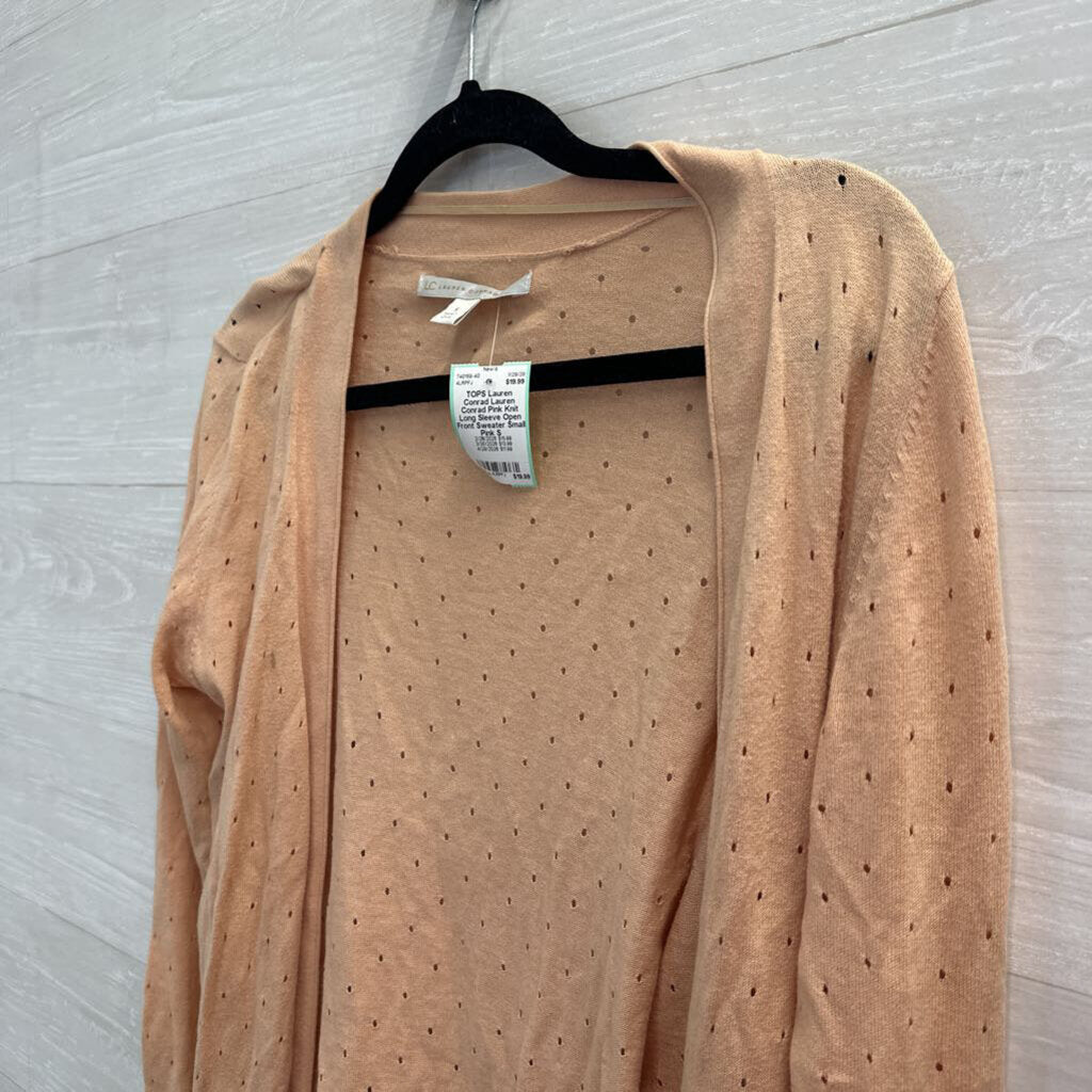 Lauren Conrad Pink Knit Long Sleeve Open Front Sweater Small