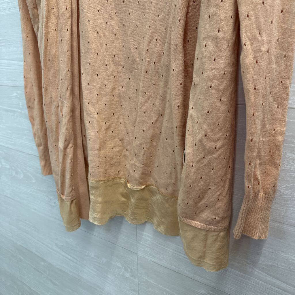 Lauren Conrad Pink Knit Long Sleeve Open Front Sweater Small