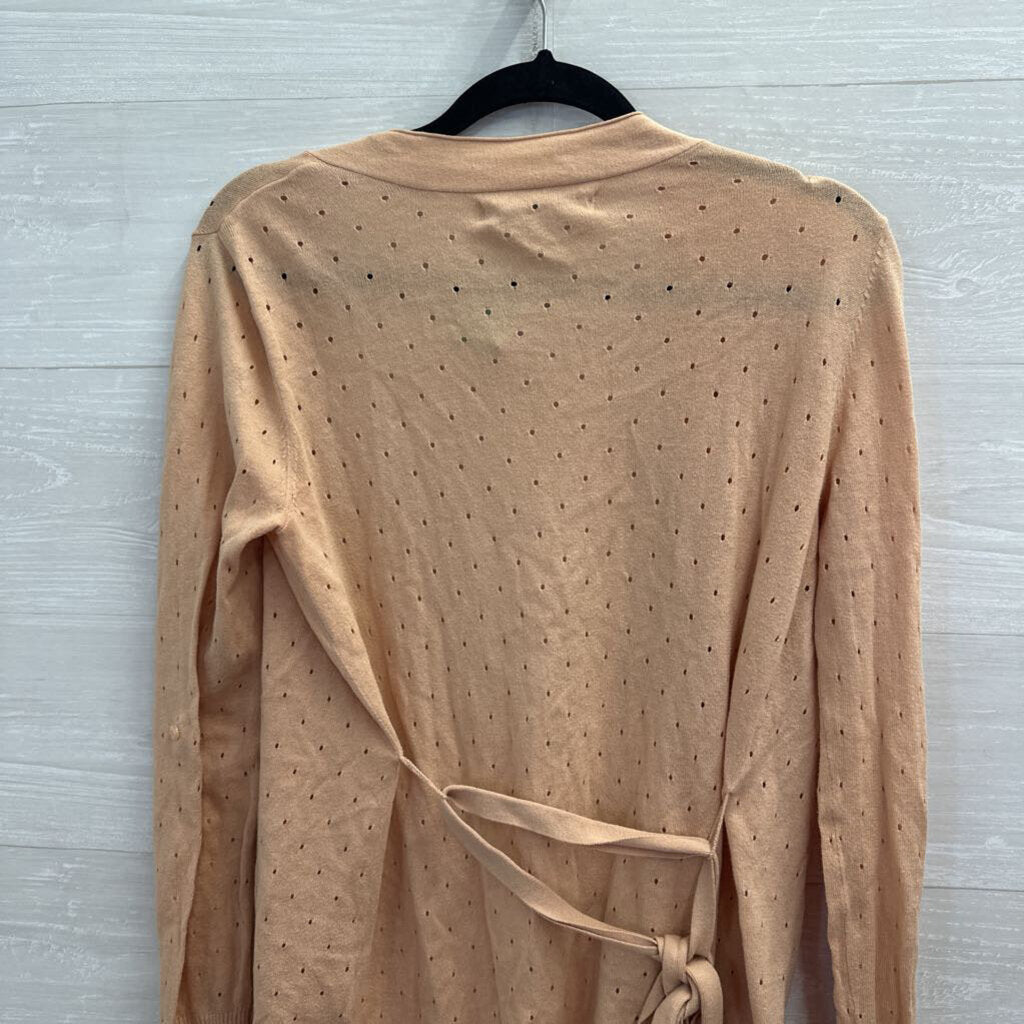 Lauren Conrad Pink Knit Long Sleeve Open Front Sweater Small