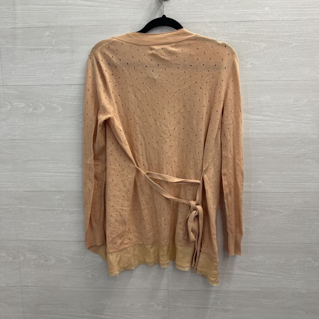 Lauren Conrad Pink Knit Long Sleeve Open Front Sweater Small