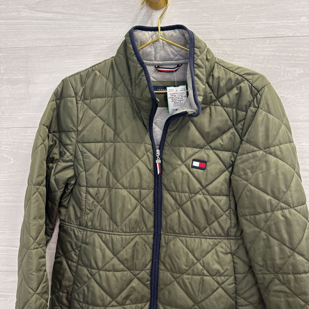 Tommy Hilfiger Green Zip Up Quilted Puffer Jacket Medium