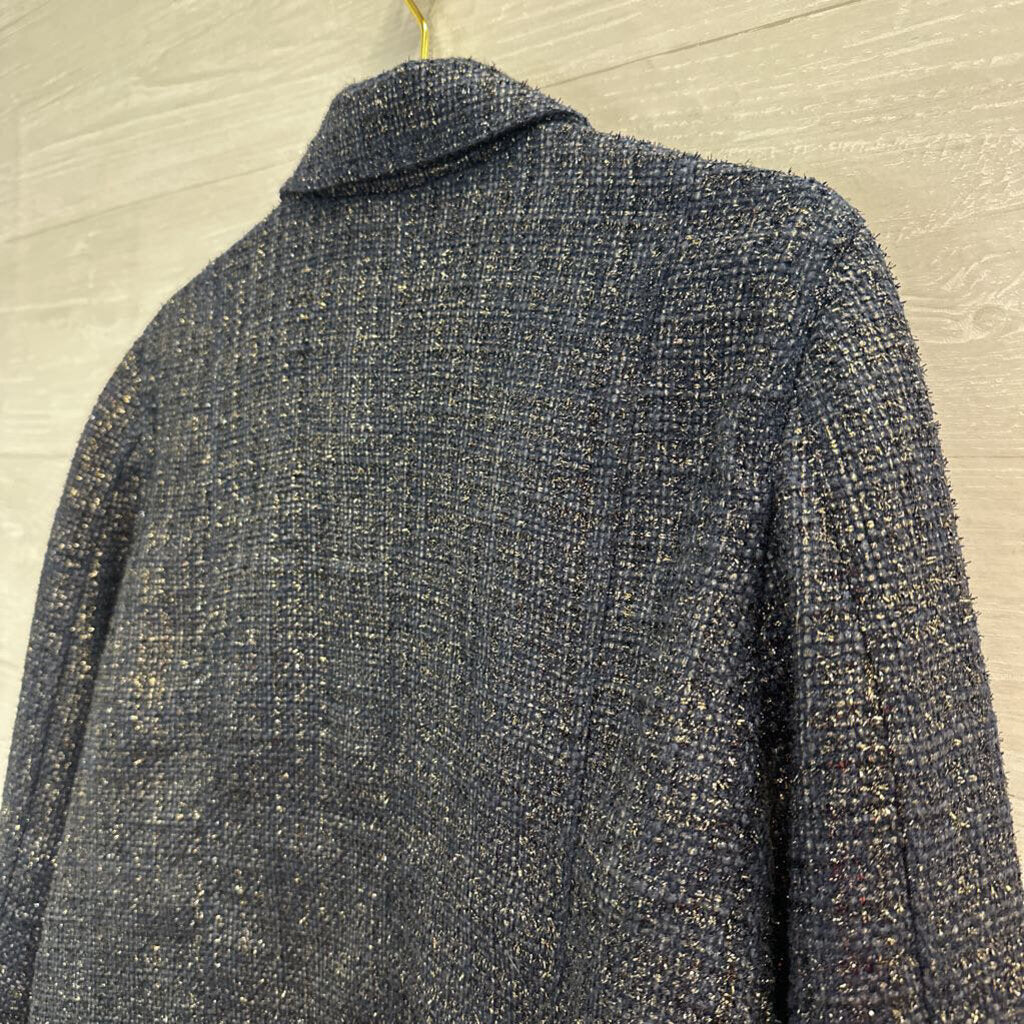 Chicos Navy/ Gold Shimmer Tweed Jacket 16/18