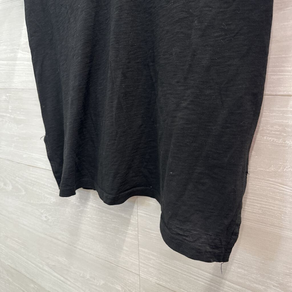 Michael Stars Black Short Sleeve V Neck Top One Size