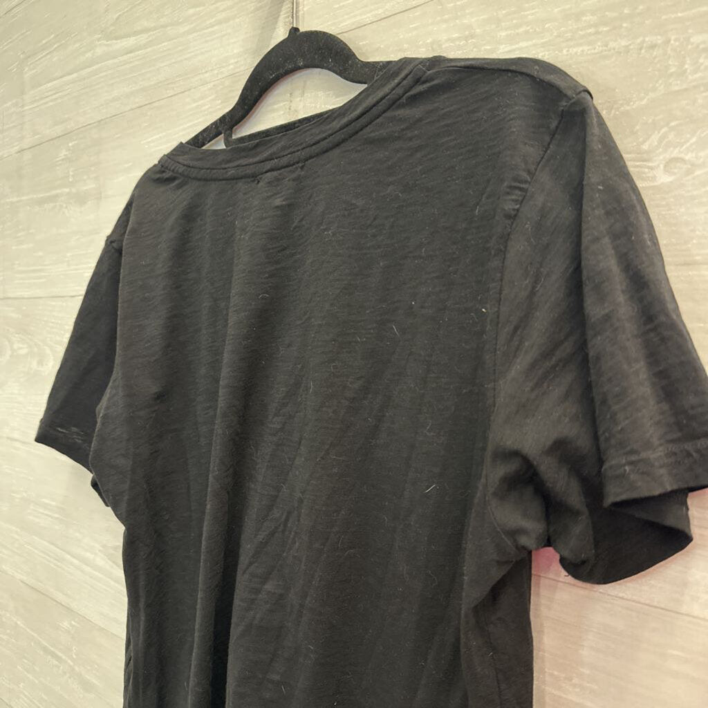 Michael Stars Black Short Sleeve V Neck Top One Size