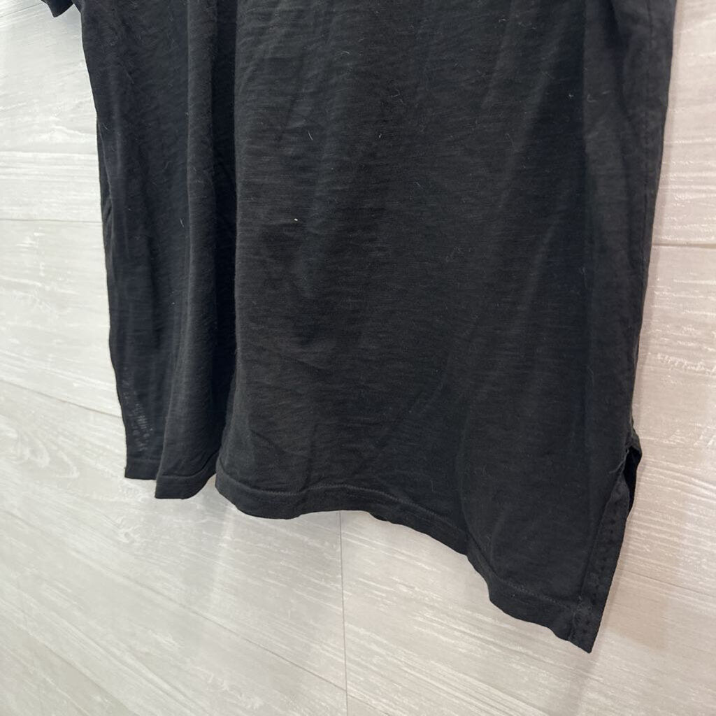 Michael Stars Black Short Sleeve V Neck Top One Size