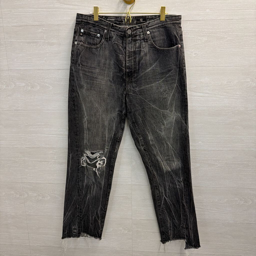AG Black Denim The Phoebe Distressed Jeans 29