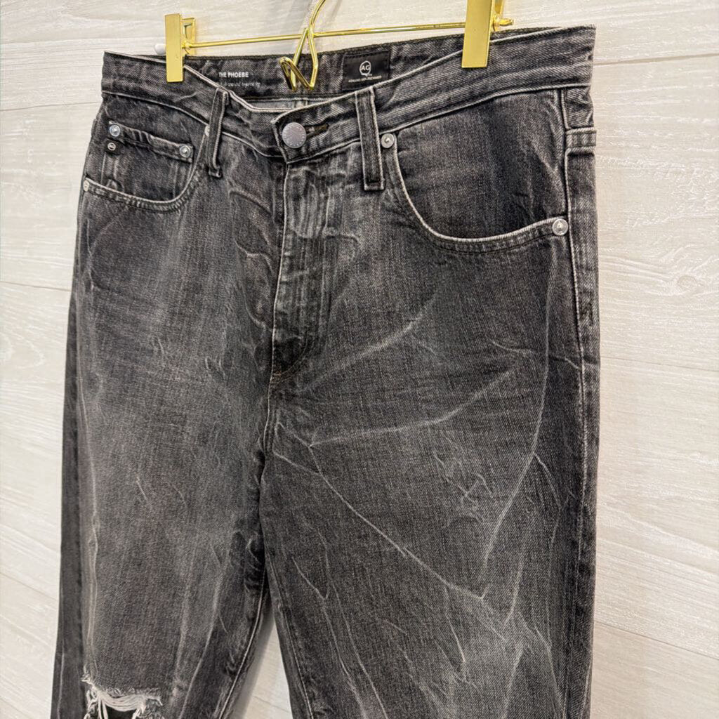 AG Black Denim The Phoebe Distressed Jeans 29