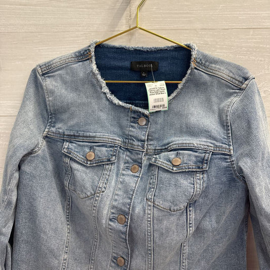 Talbots Light Wash Raw Edge Denim Jacket Small