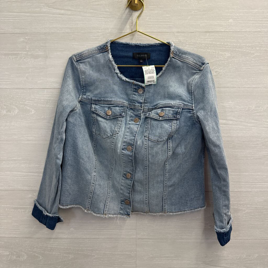 Talbots Light Wash Raw Edge Denim Jacket Small