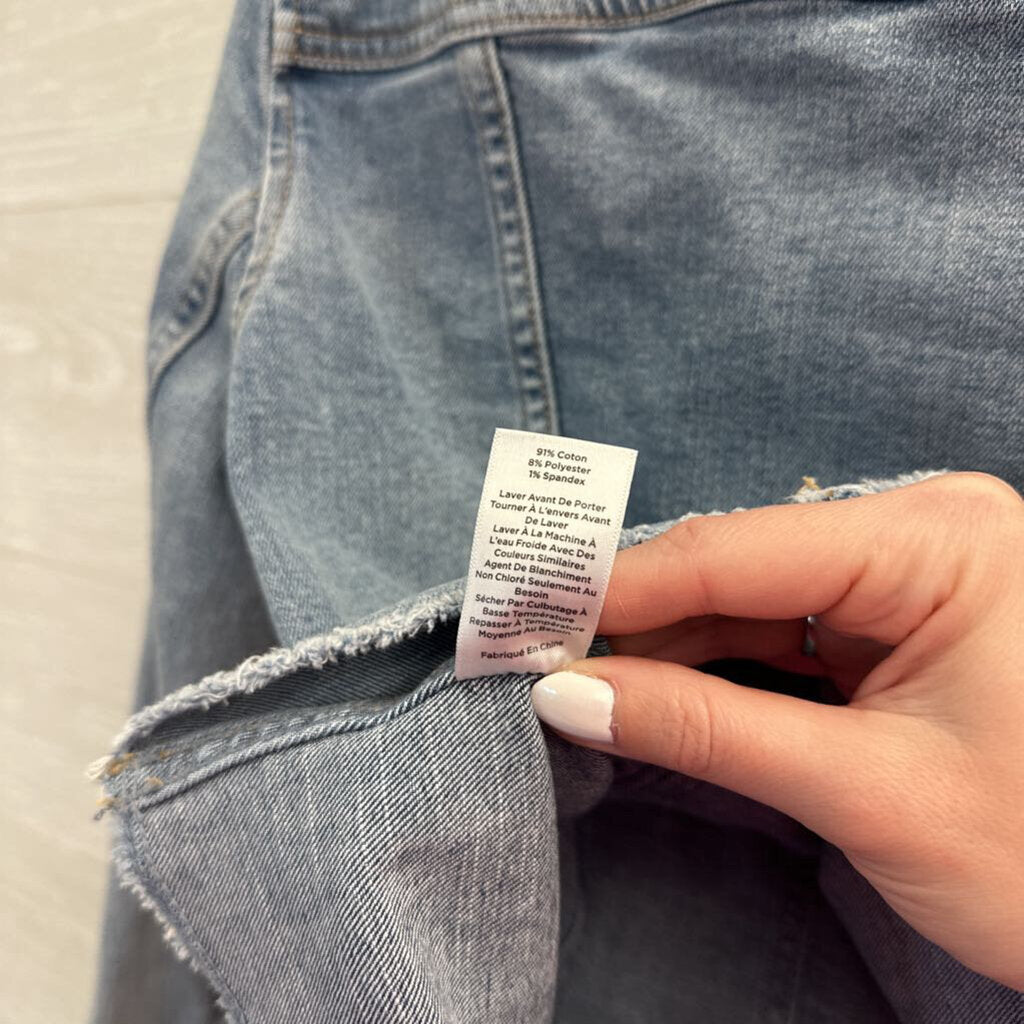 Talbots Light Wash Raw Edge Denim Jacket Small