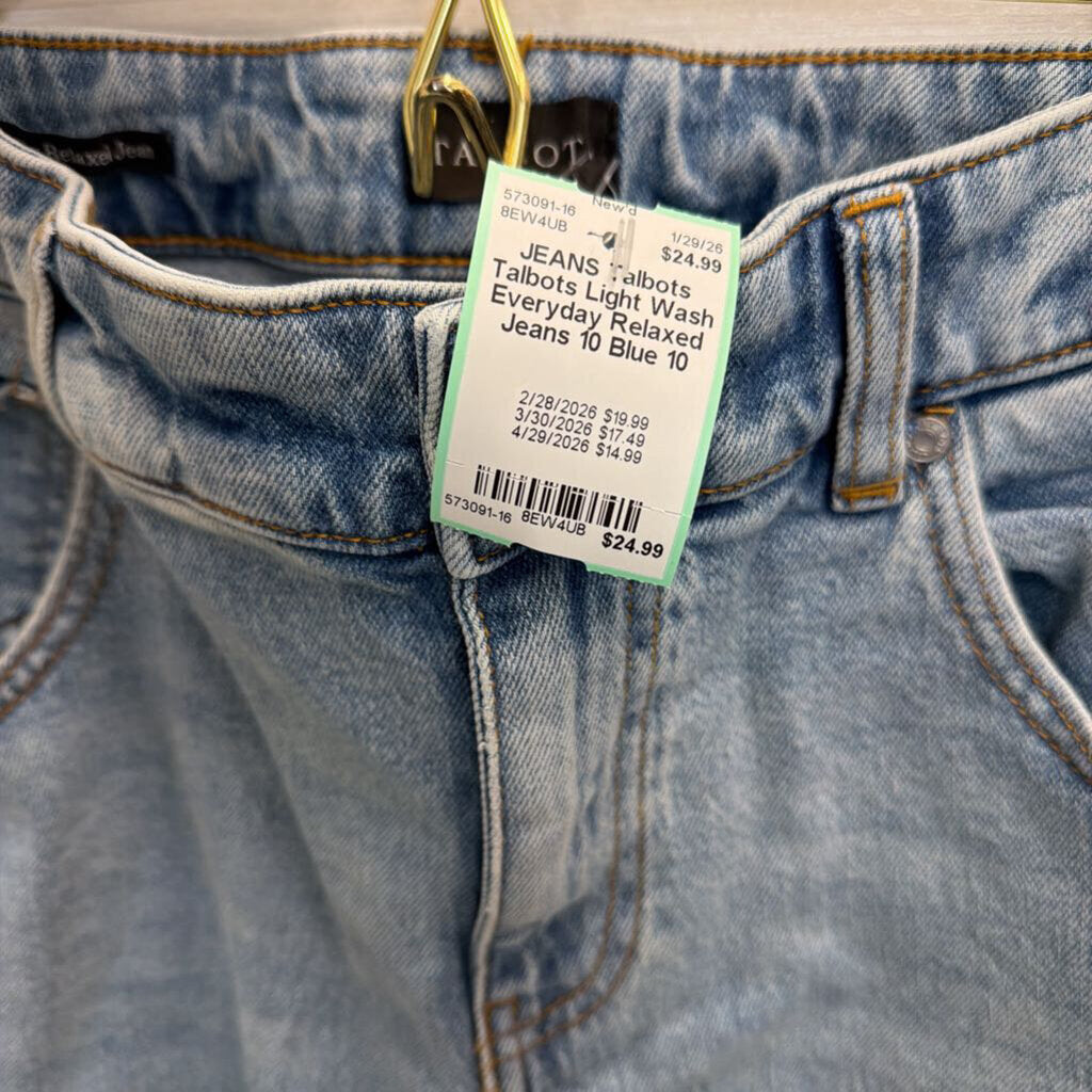 Talbots Light Wash Everyday Relaxed Jeans 10