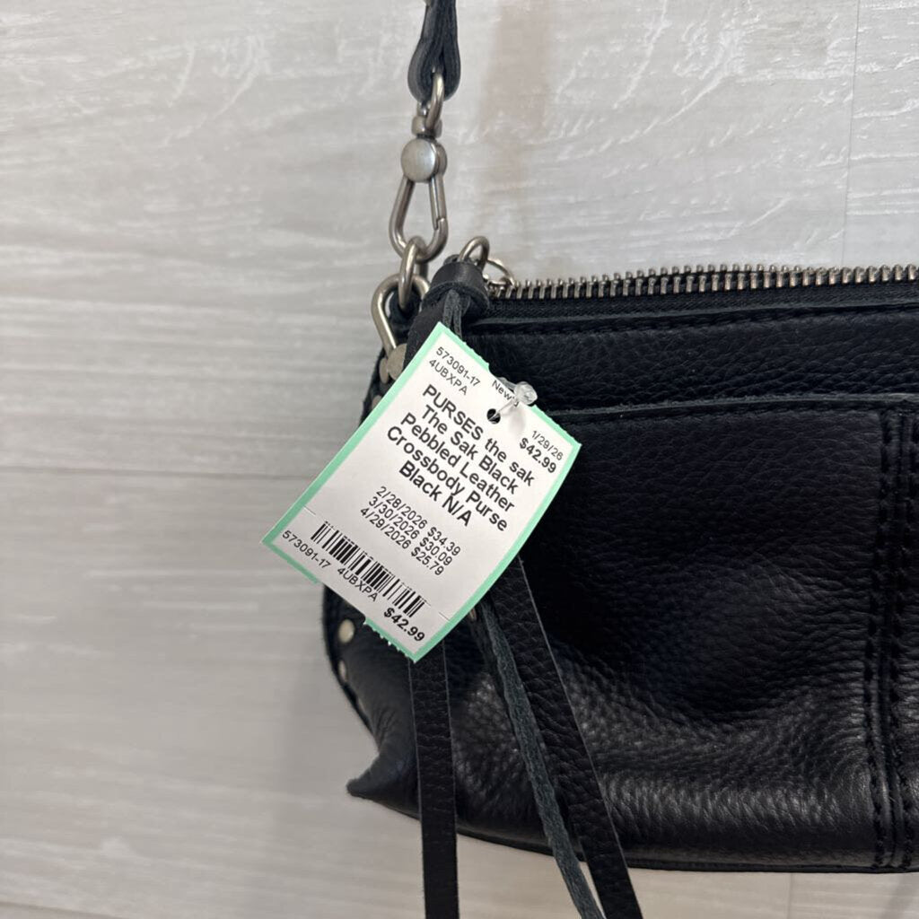 The Sak Black Pebbled Leather Crossbody Purse