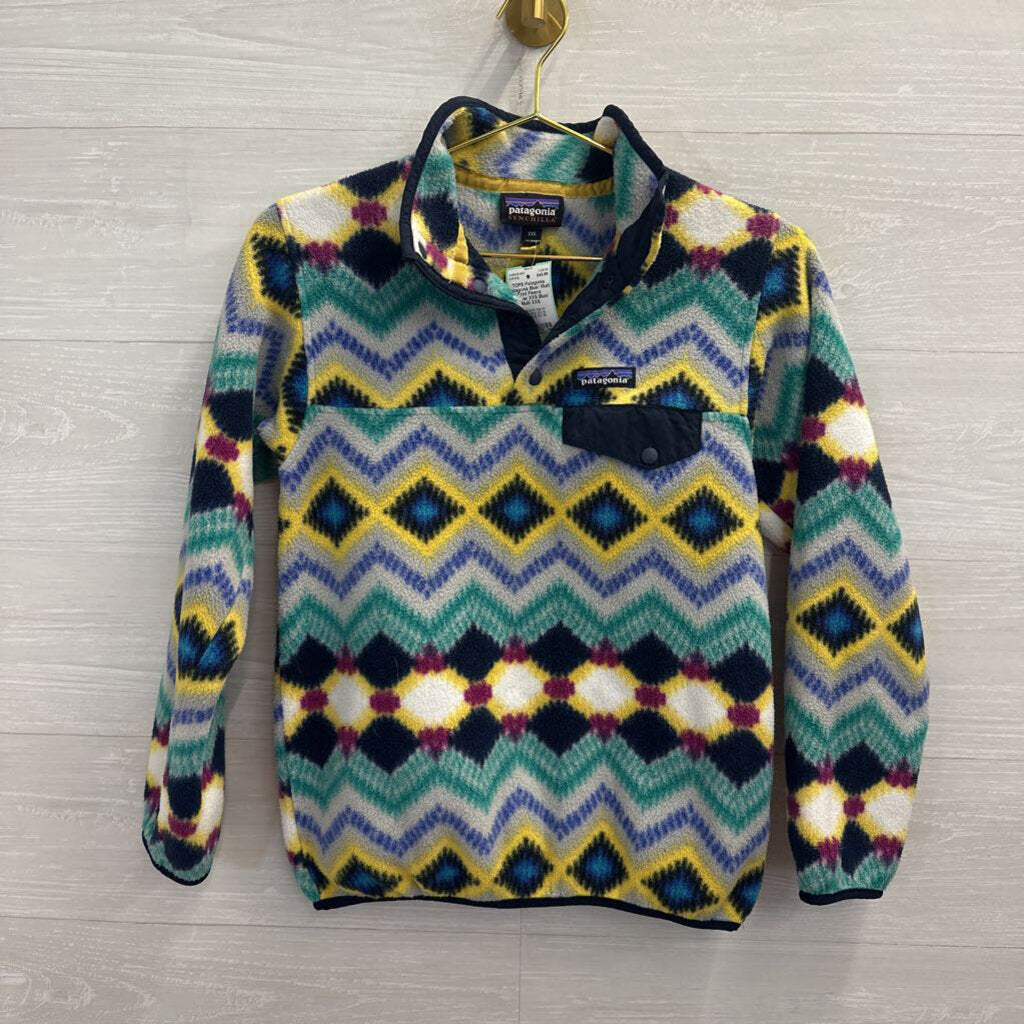 Patagonia Blue/ Multi Print Fleece Pullover XXS