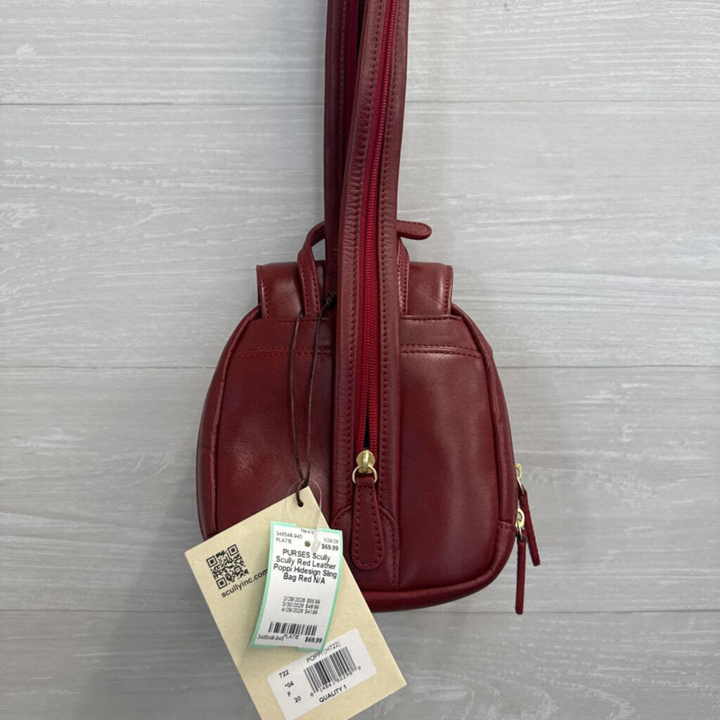 Scully Red Leather Poppi Hidesign Sling Bag