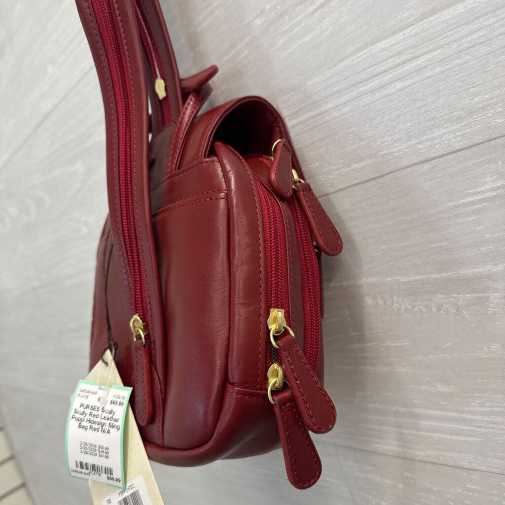 Scully Red Leather Poppi Hidesign Sling Bag