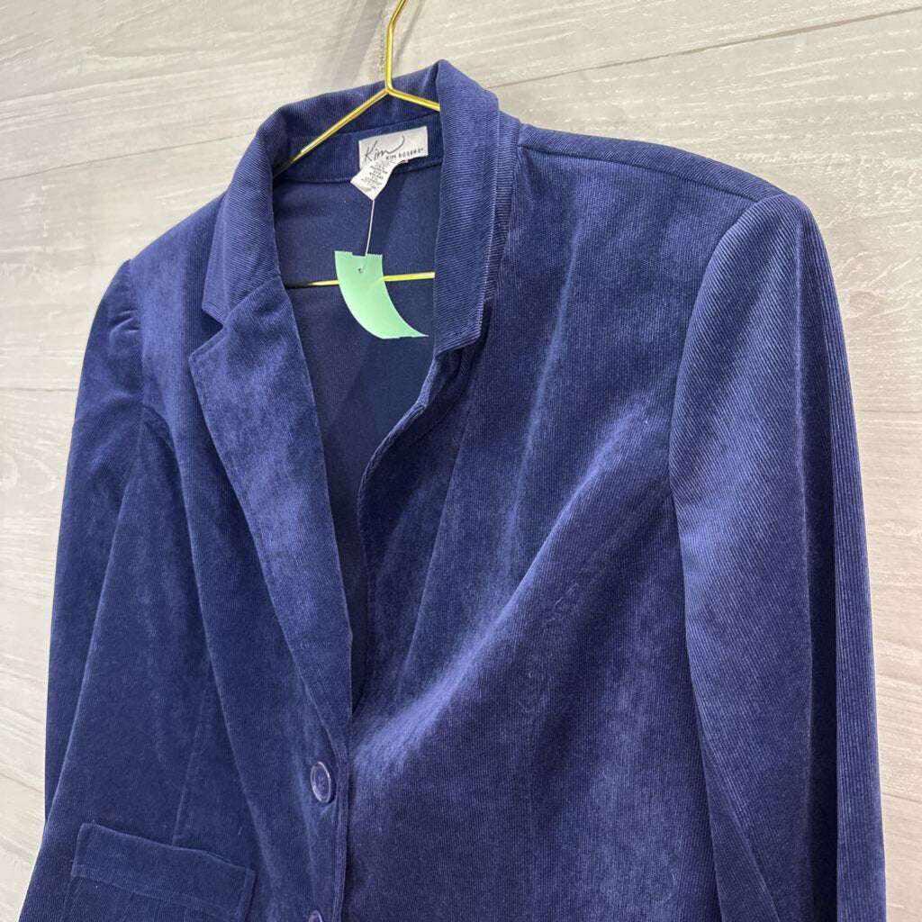 Kim Rogers Navy Soft Textured Blazer Jacket 14