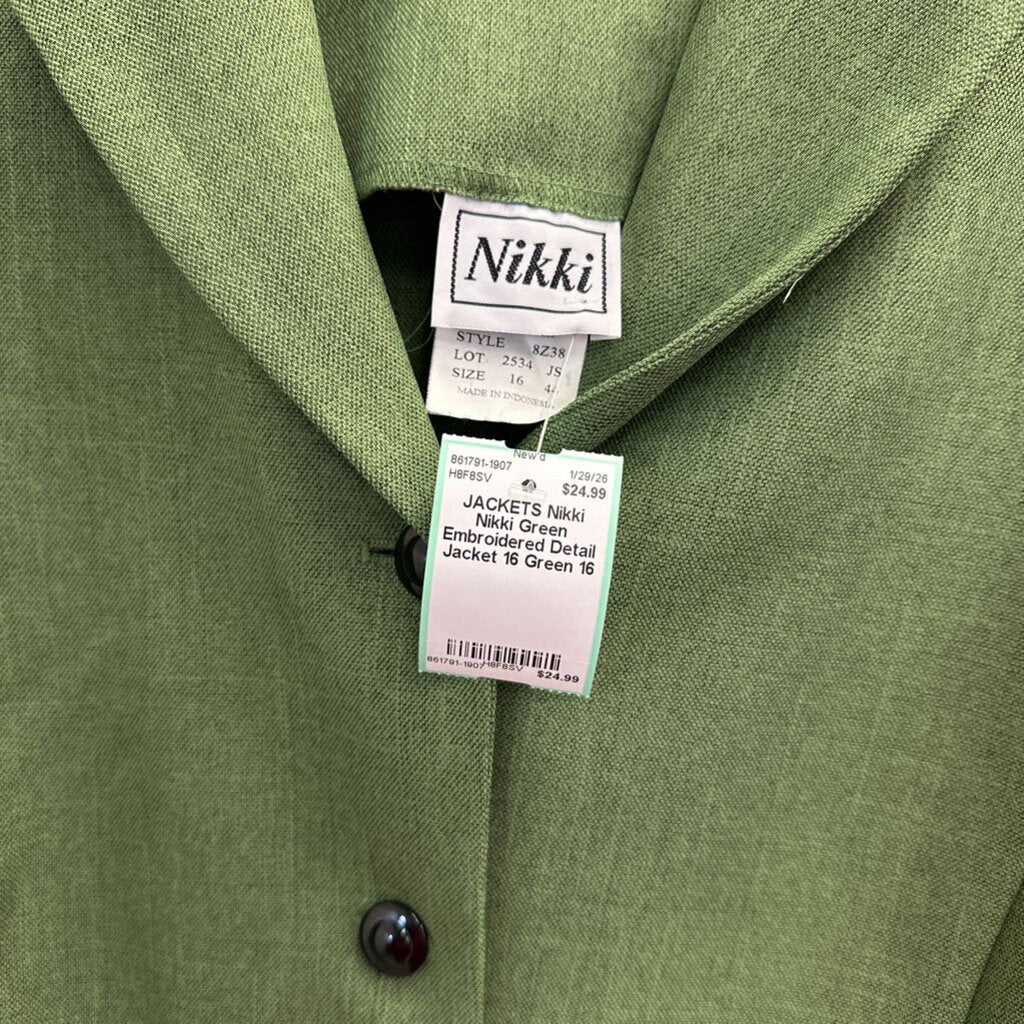 Nikki Green Embroidered Detail Jacket 16