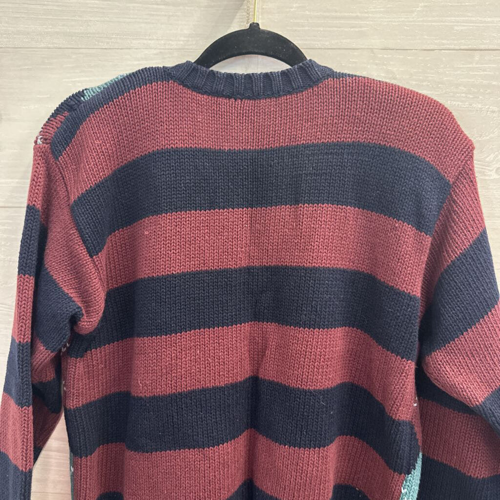 Vintage Paul Harris Navy/ Multi Argyle Knit Cardigan Sweater Medium