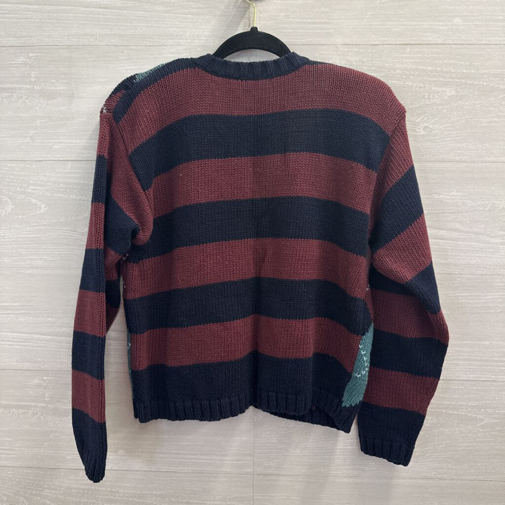 Vintage Paul Harris Navy/ Multi Argyle Knit Cardigan Sweater Medium