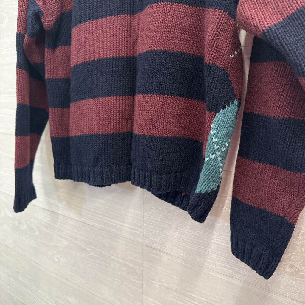 Vintage Paul Harris Navy/ Multi Argyle Knit Cardigan Sweater Medium