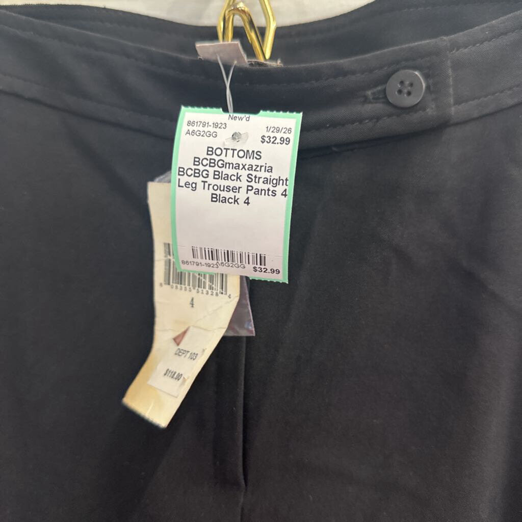 BCBG Black Straight Leg Trouser Pants 4