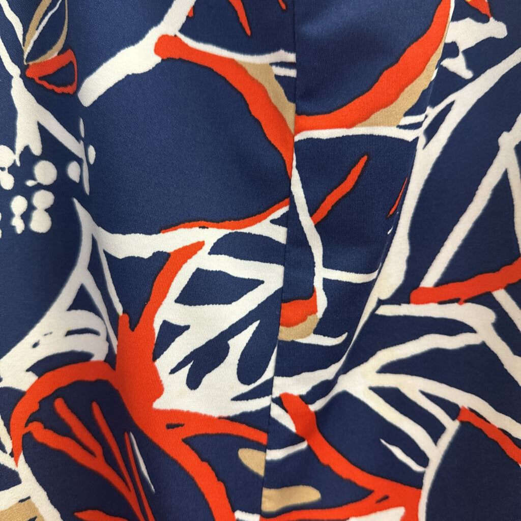 N Touch Blue/ Multi Print Midi Skirt Medium