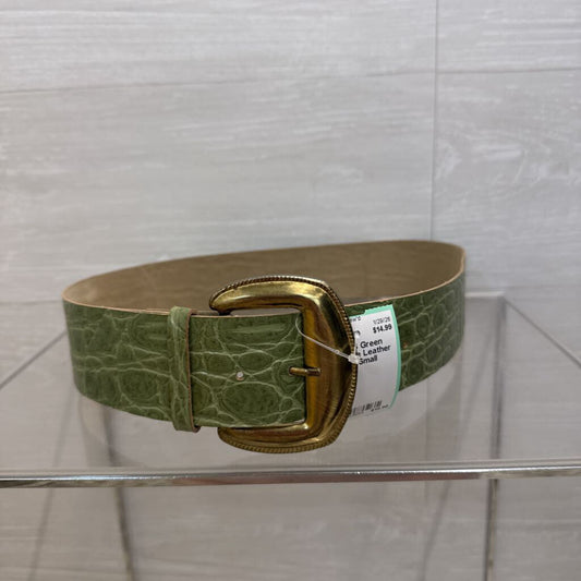 Green Crocodile Leather Belt Small
