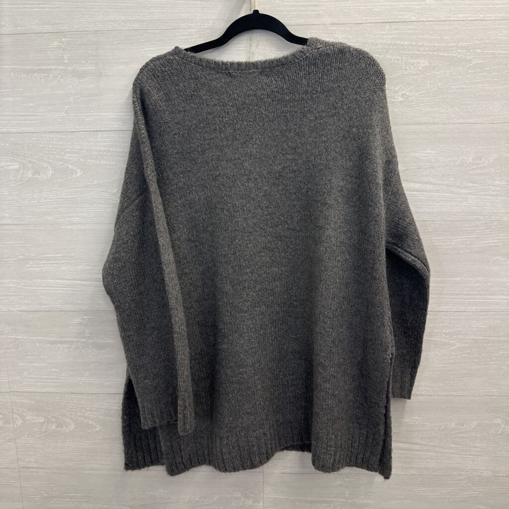 Z Supply Grey Knit V Neck Sweater Top Medium