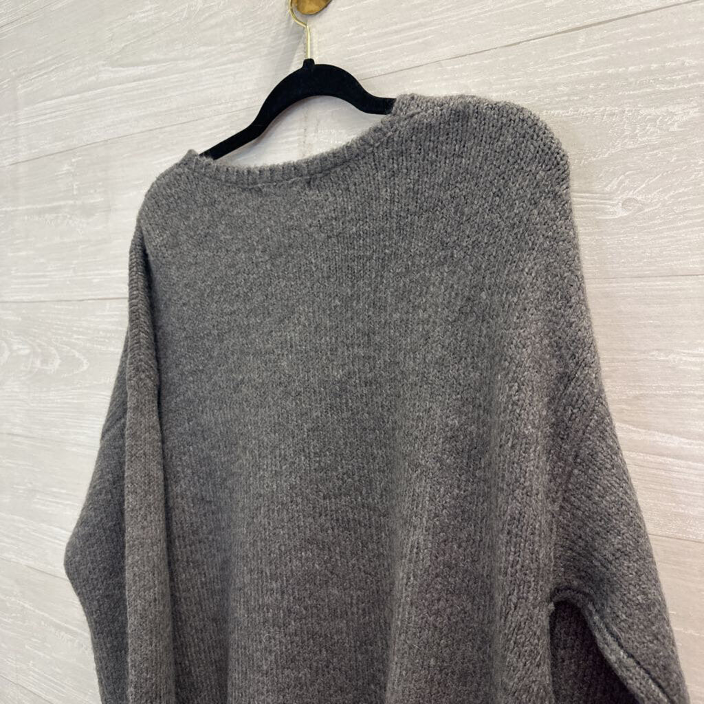 Z Supply Grey Knit V Neck Sweater Top Medium