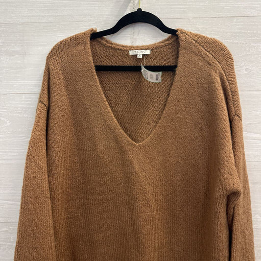 Z Supply Brown Knit V Neck Sweater Top Medium