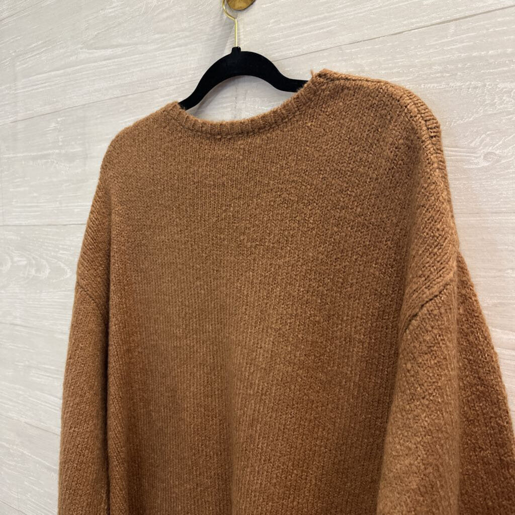 Z Supply Brown Knit V Neck Sweater Top Medium
