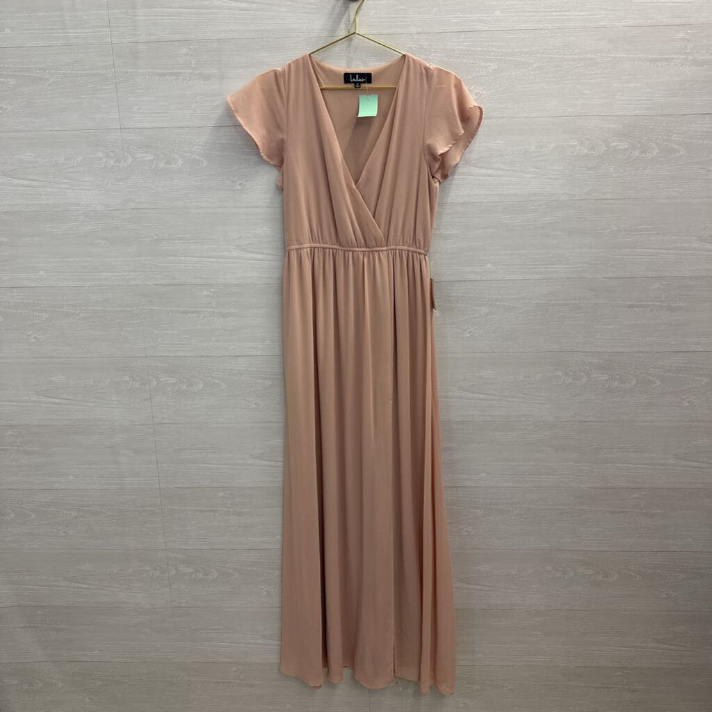 Lulus Blush Pink Short Flutter Sleeve Maxi Dress Small