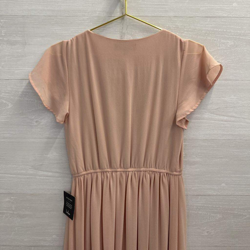 Lulus Blush Pink Short Flutter Sleeve Maxi Dress Small
