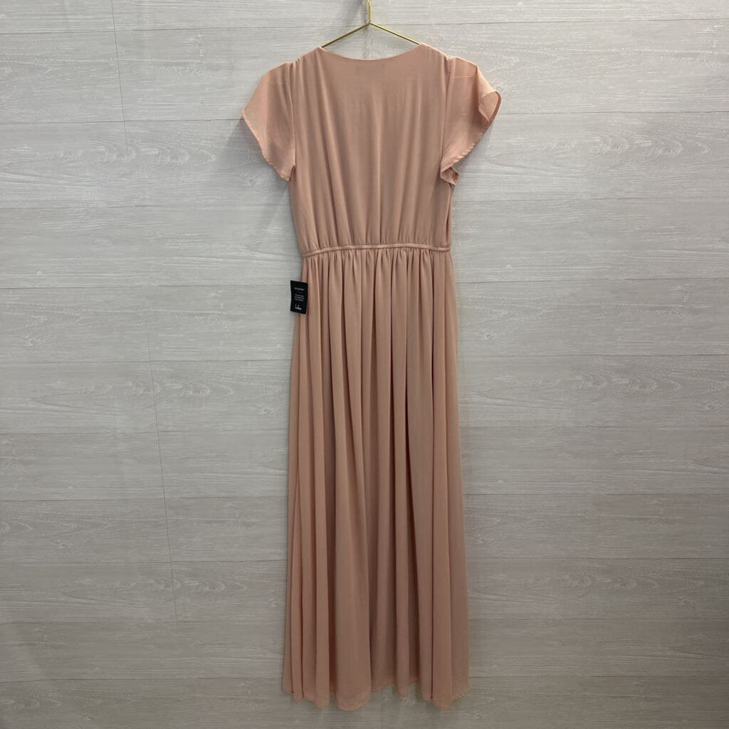 Lulus Blush Pink Short Flutter Sleeve Maxi Dress Small