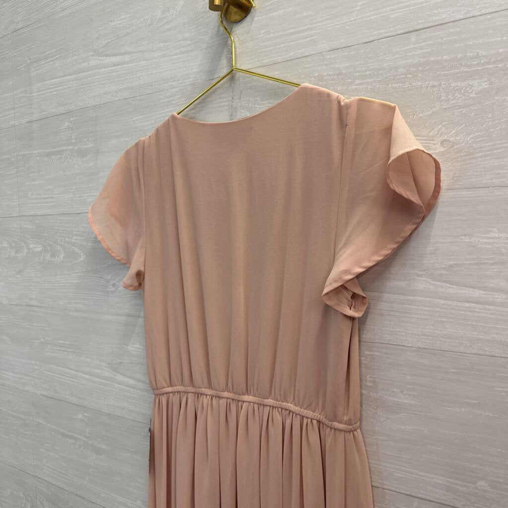 Lulus Blush Pink Short Flutter Sleeve Maxi Dress Small
